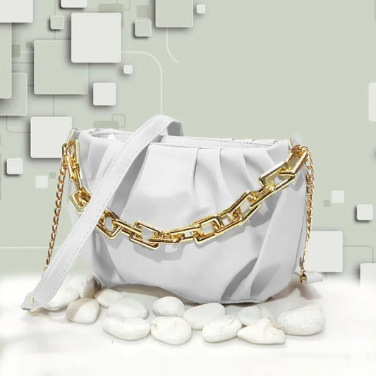 Stylish Handbag for Girls with Golden Chain & Long Strap