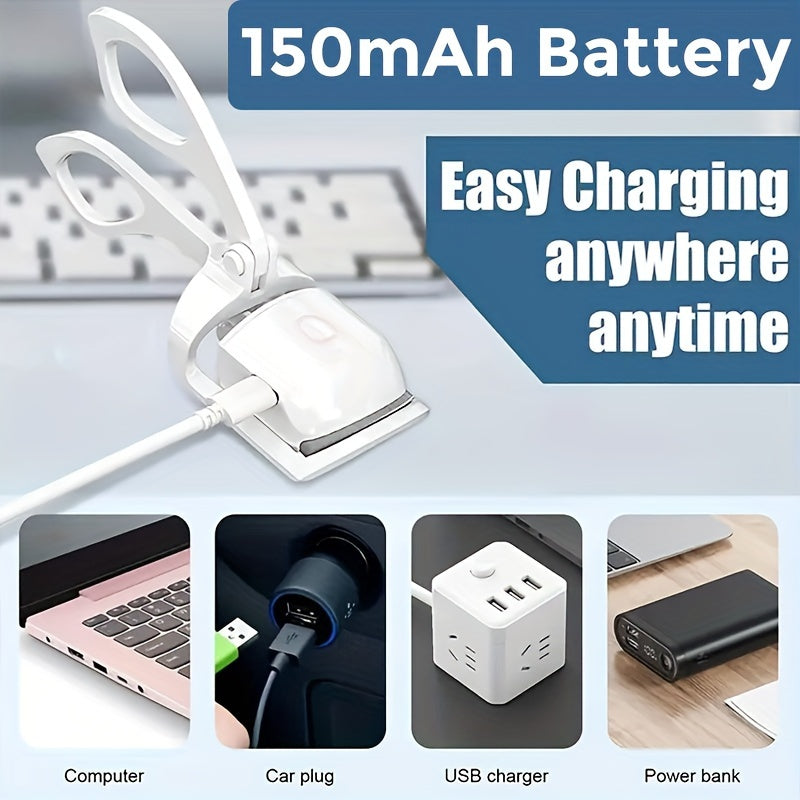 White charging cable with text about 150mAh battery capacity and ease of charging.