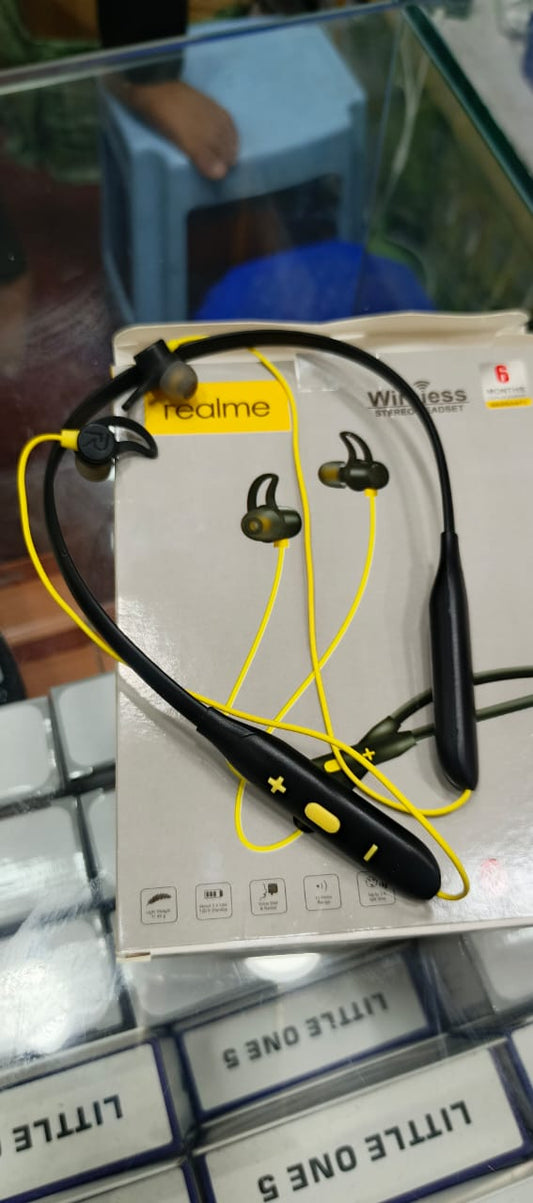 Realme Wireless Stereo Neckband Headset – Bluetooth 5.0 | Deep Bass, Long Battery, Sweatproof Earphones (copy)
